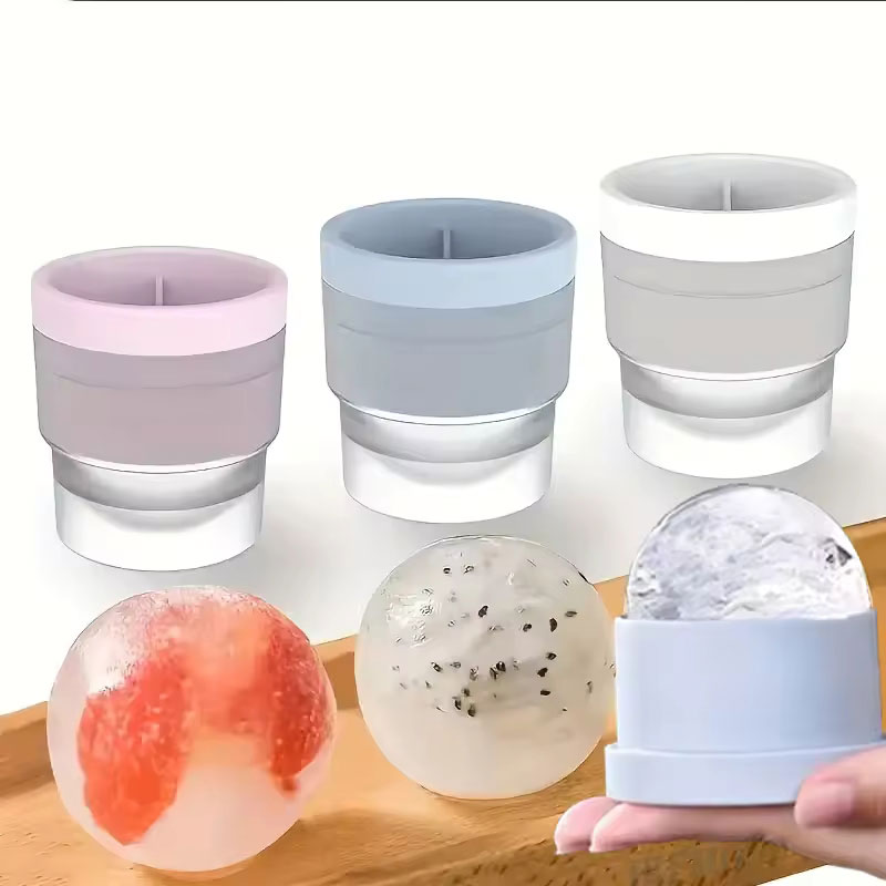 Ice Mold Sphere - 1/2pcs Silicone Round Ice Puck Mold