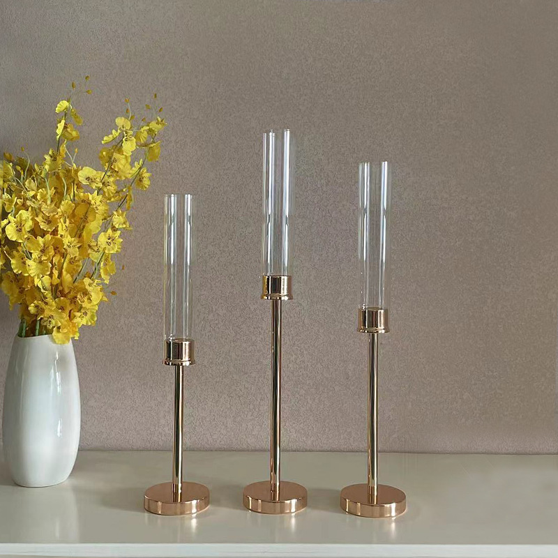 Home Bar Stand - 3 Pcs/ Set Metal Candle Holder