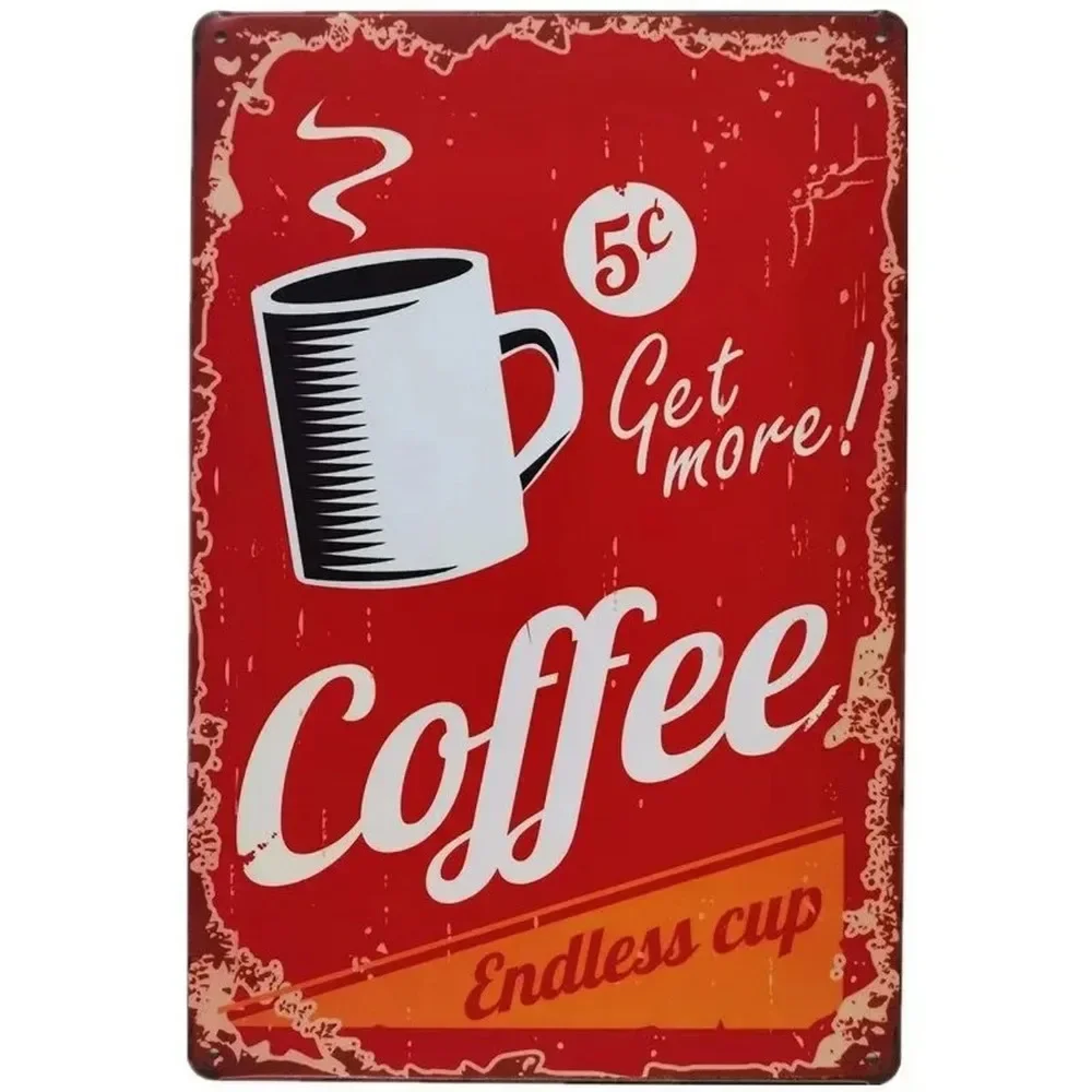 Plaque Metal Signs Drink Coffe - đánh giá và giá Home Bar Cafe