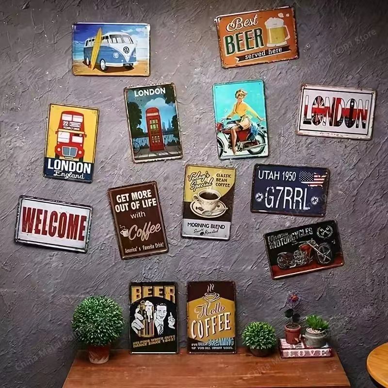 Vintage Metal Tin Sign 8x12 In - đánh giá và giá Home Bar Cafe