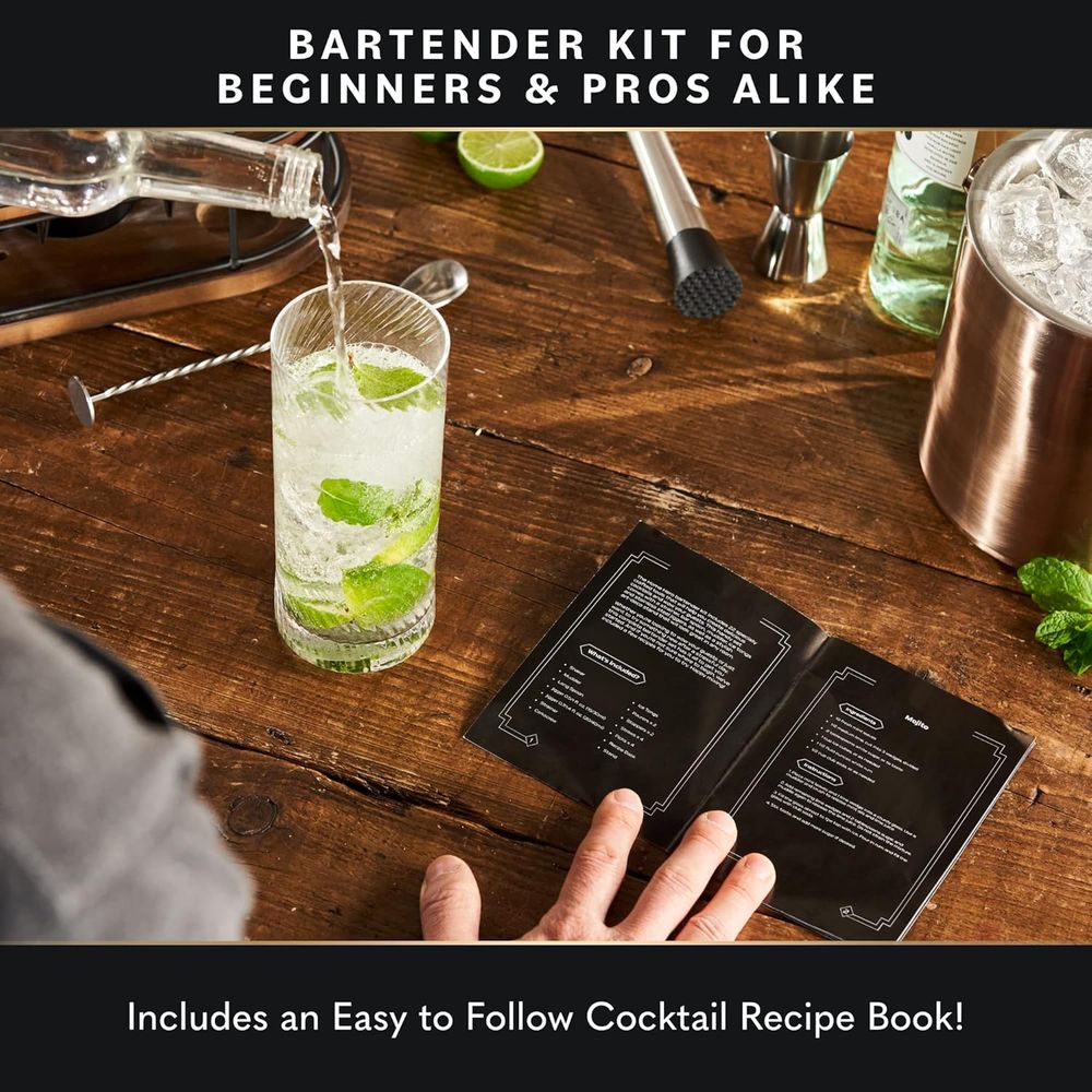 22-Piece Cocktail Shaker & Bar - đánh giá và giá Cocktail Recipe Book