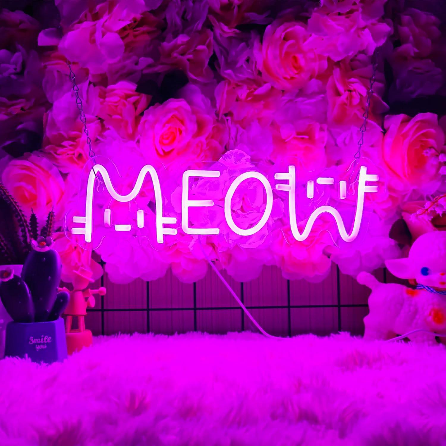 Meow Neon Sign Cat USB Powered - đánh giá và giá Home Bar Cafe