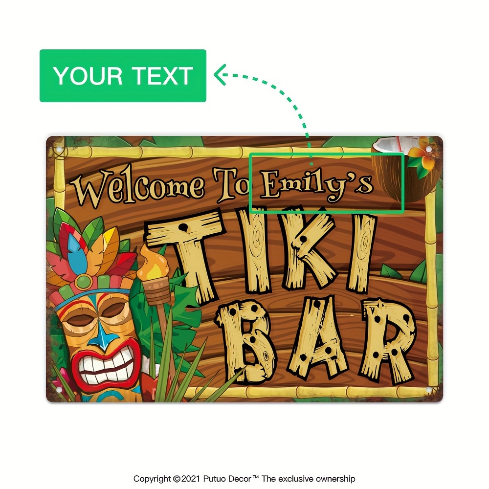 Custom  Decor Tiki Bar Sign, P - đánh giá và giá Home Bar Cafe