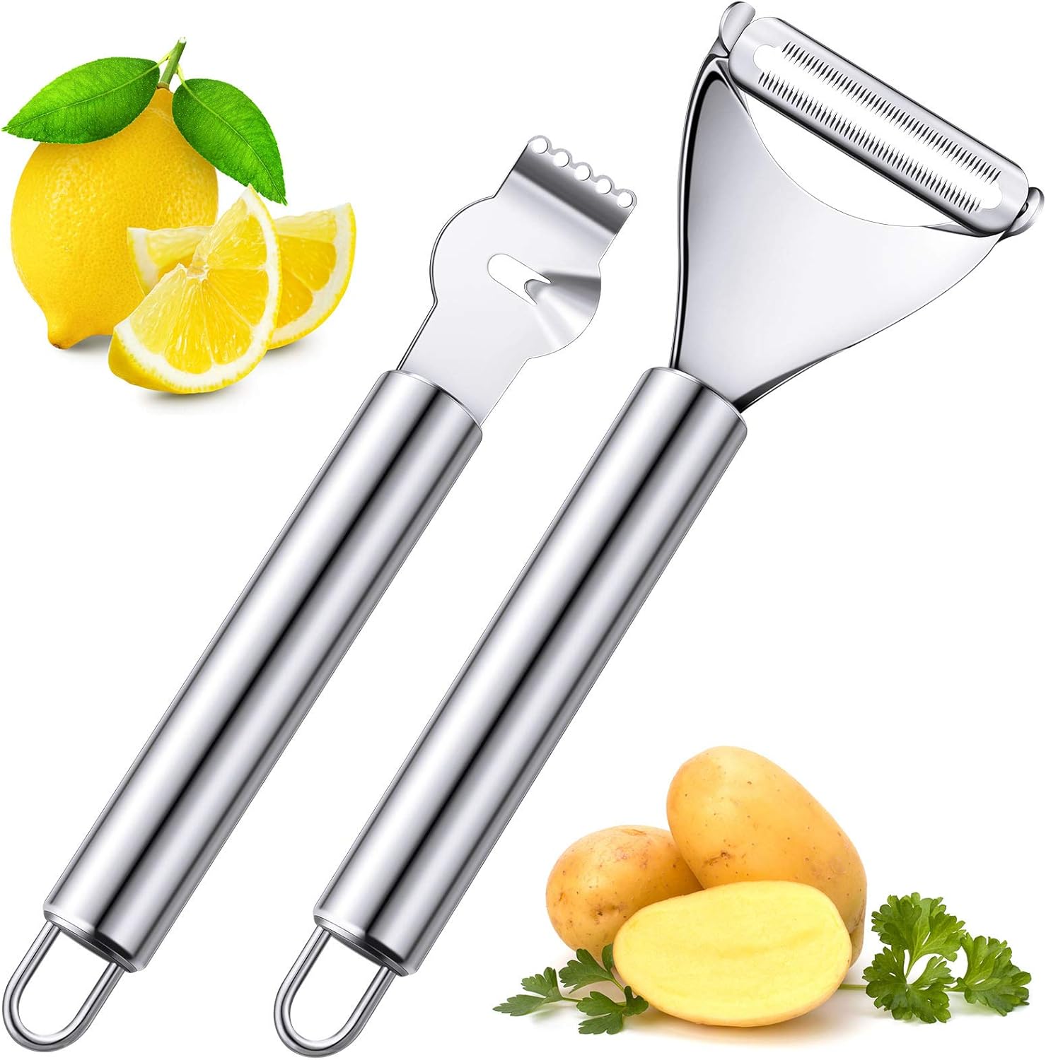 2 Pieces Stainless Steel Lemon - đánh giá và giá Peeler Channel Knife