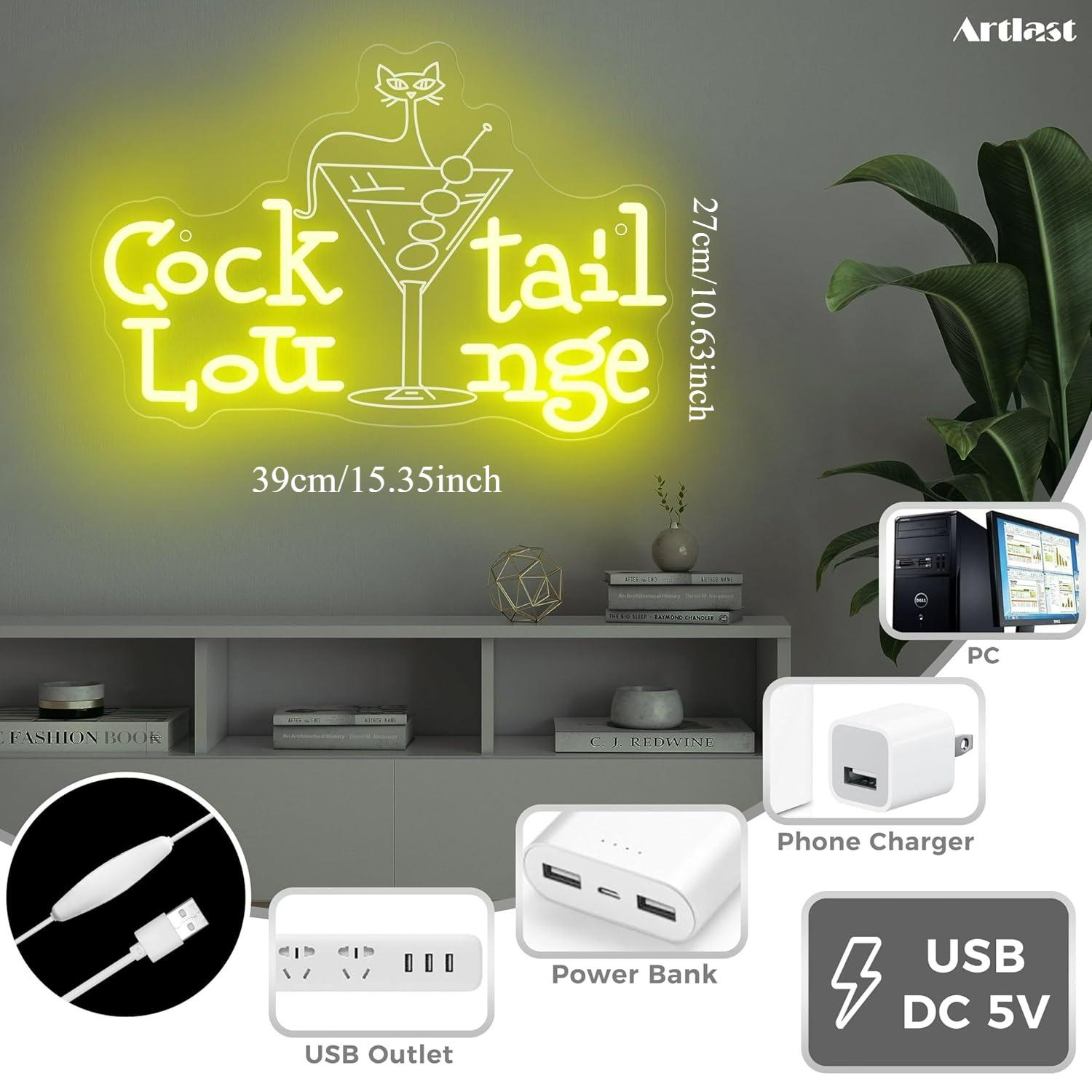 Cocktail Lounge Neon Sign Dimm - đánh giá và giá Home Bar Cafe